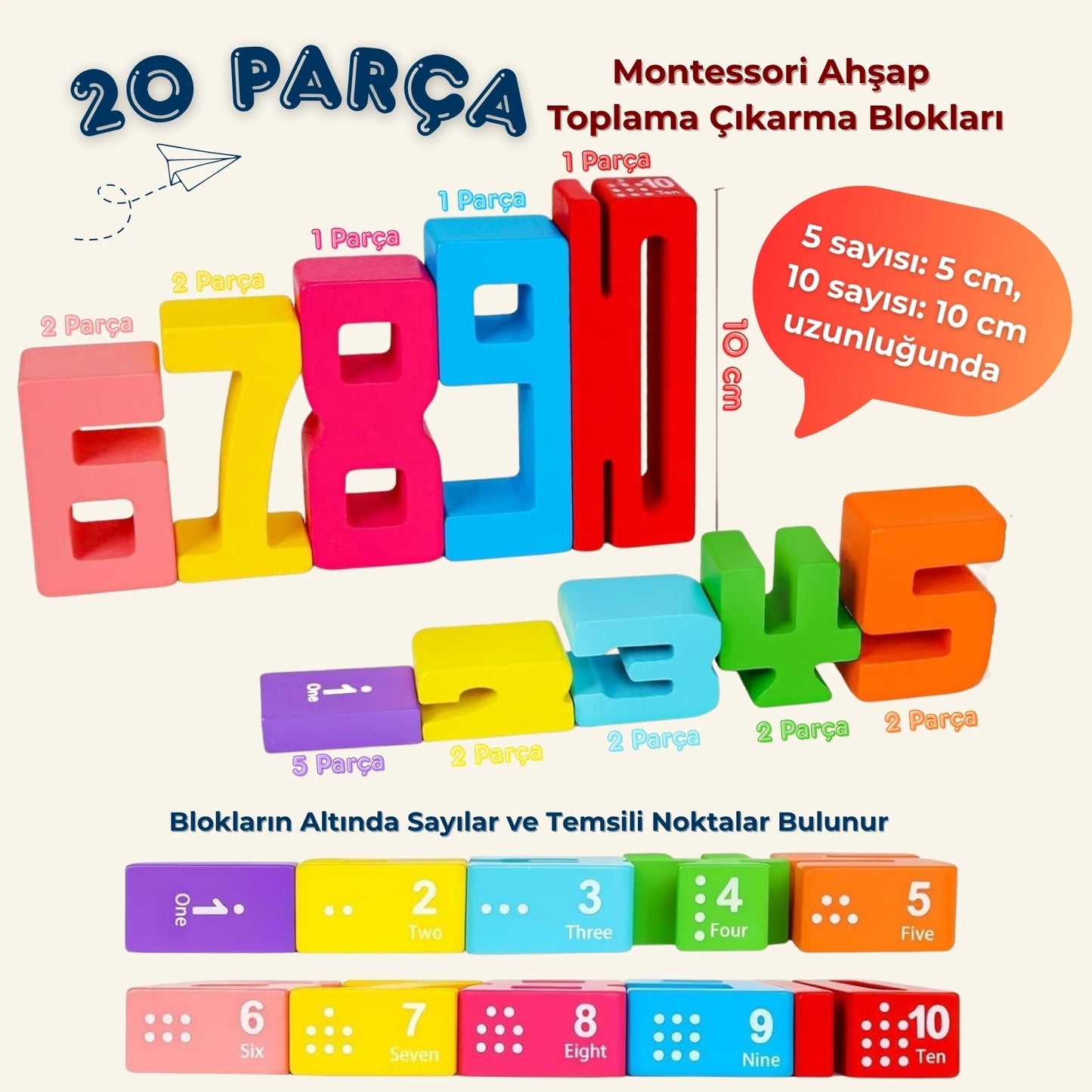 Kulematik® Ahşap Somut Matematik Seti – Montessori Tarzı Toplama & Çıkarma Öğren