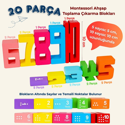 Kulematik® Ahşap Somut Matematik Seti – Montessori Tarzı Toplama & Çıkarma Öğren