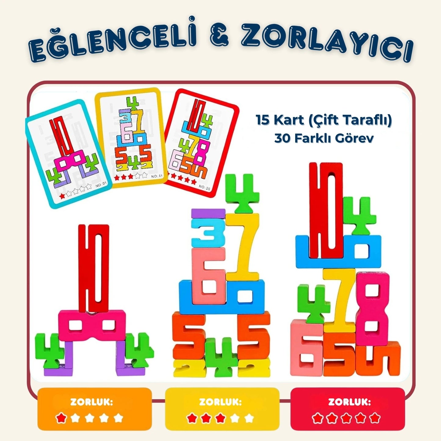 Kulematik® Ahşap Somut Matematik Seti – Montessori Tarzı Toplama & Çıkarma Öğren